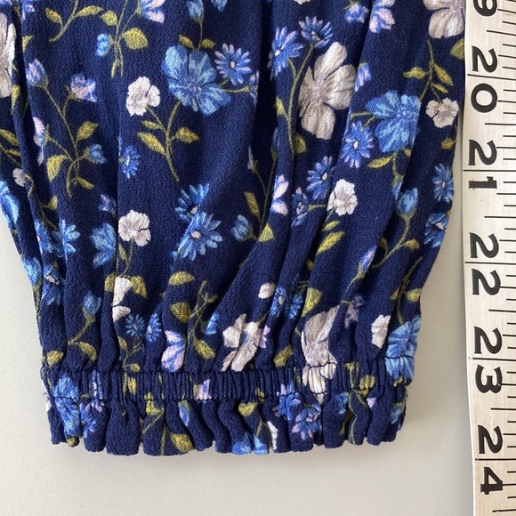 Blue Floral Print Long Sleeve Dress - Picture 11 of 12